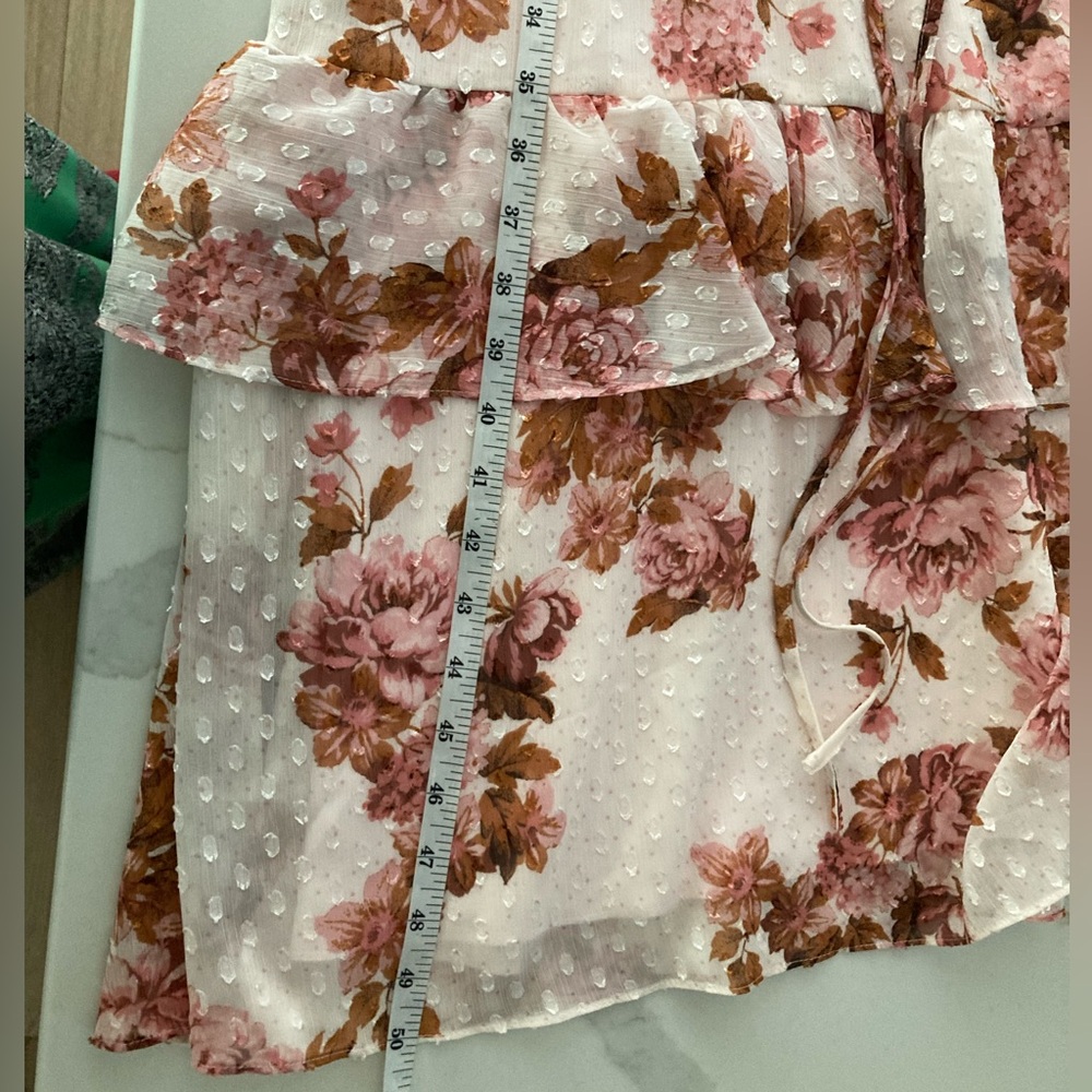 Rachel Parcell Pink Floral Tiered Midi Dress - Picture 8 of 8